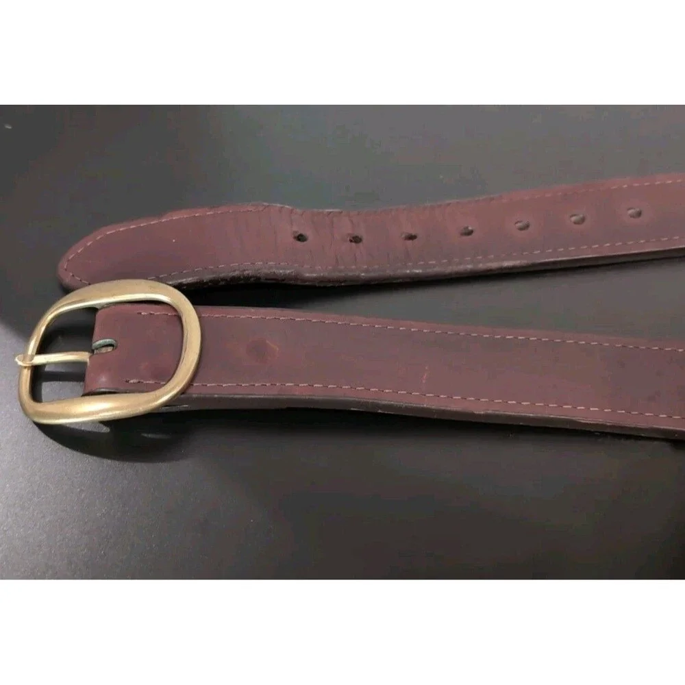VINTAGE CABELA'S BROWN THICK COWHIDE LEATHER BELT SIZE 38   USA